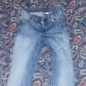 Blue Skinny Jeans with Distressed Details